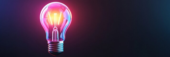 A vibrant light bulb icon with a glowing effect, representing innovation and bright ideas in technology