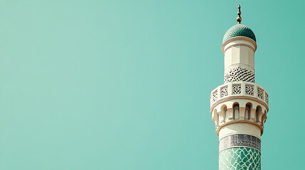 Wall Mural - Sophisticated Mosque Minaret in the Corner