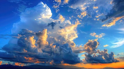 Wall Mural - Cloudy Blue Sky at Sunset