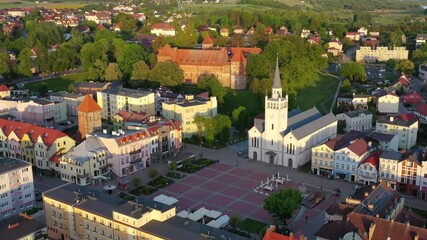 Wall Mural - City center of Bytow city with the old town architecture, Pomerania. Poland