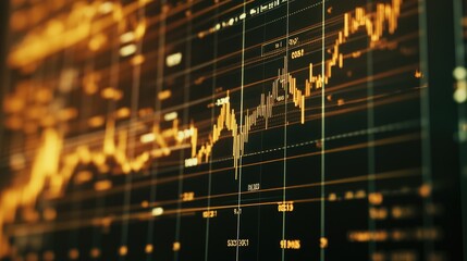 Detailed view of a financial analysis screen with a gold price graph, showing detailed metrics and market trends