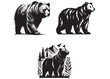 © Adobe design - bear vector illustration, grizzly bear silhouettes, bear silhouette logo vector animals, bear black silhouette animals vector set, bear wild animal silhouettes on the white background