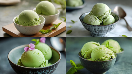 Wall Mural - pistachio ice cream with mint