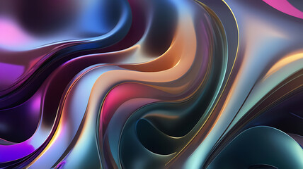 Wall Mural - Abstract Background With Waves, 3D Abstract Background