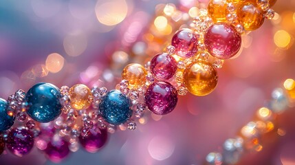 Wall Mural - Colorful Glass Beads Bokeh Abstract Background