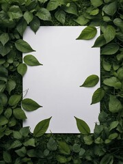 Wall Mural - Blank canvas of green leaves, ready for creativity.