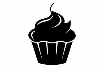 Wall Mural -  Cupcake different style silhouette black color vector art illustration