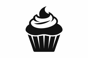 Wall Mural -  Cupcake different style silhouette black color vector art illustration