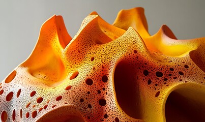 Sticker - Close-up of an Orange, Pocketed, and Textured Surface