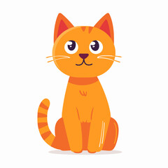 Poster - Cute cartoon cat. Vector illustration in a flat style on a light background.