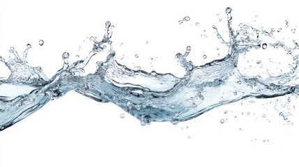 Splashing Water on White Background