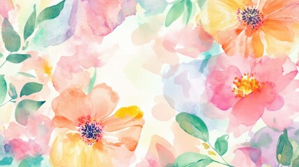 Soft Floral Watercolor Background