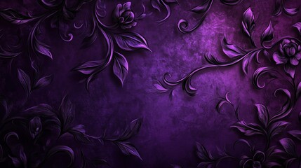 Wall Mural - Purple Floral Background Design