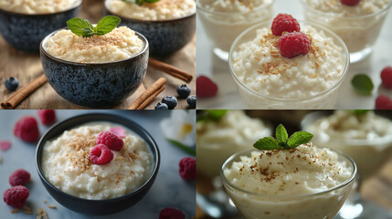 Wall Mural - dessert with yogurt and berries