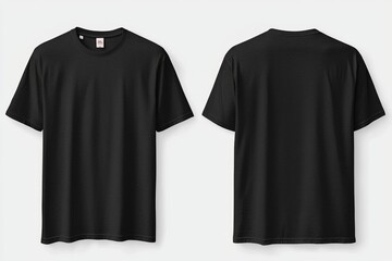 Black Tshirt Mockup Front and Back Isolated created with Generative AI