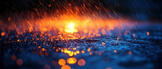 abstract water reflections with light streaks