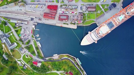 Canvas Print - Flam aerial view, Sognefjord in Norway