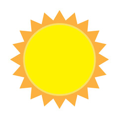 Wall Mural - Sun icon in flat style, simple yellow sun.