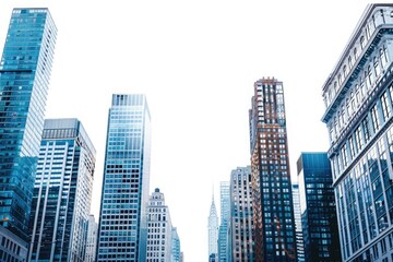 Poster - Urban architecture scene with high-rise buildings and streetscape