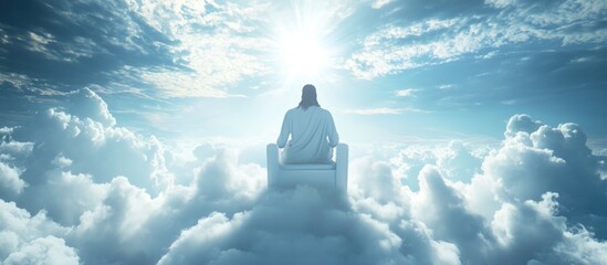 Wall Mural - Jesus Christ Sitting on a Throne in Heaven