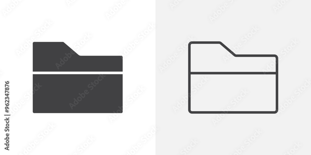 Folder icon flat and simple set design Stock Vector | Adobe Stock