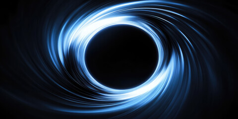 Black hole realistic 3d closeup illustration. Abstract background Space wallpaper.