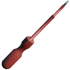 3d render red old Screwdriver with transparent background