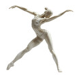 © Loony Dream Designs - Sculpted female figure in a dynamic ballet pose, elegant classical dancer, transparent background