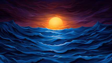 Wall Mural - sunset over the sea