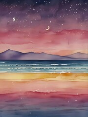 Sticker - Night Sky Over the Beach