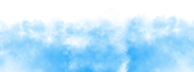 Wall Mural - png image, realistic light blue and white cloud or smoke. white fog or smoke on transparent backgrou