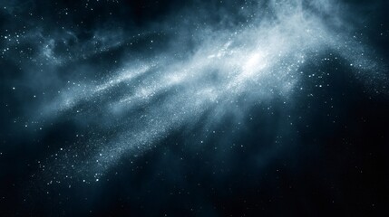 Wall Mural - A dark blue night sky with a large, glowing cloud of stars in the center.