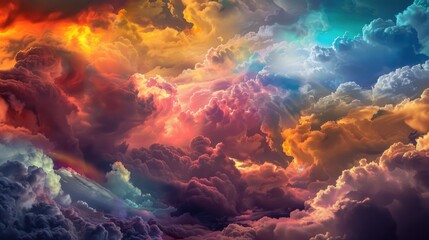 Sticker - Colorful sky filled with vibrant clouds