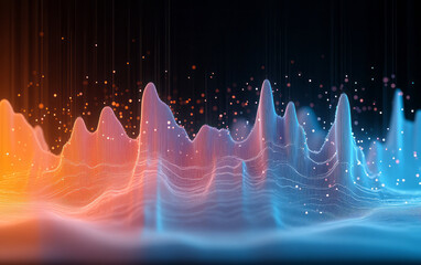 The background of future science and technology theme composed of particles and lines