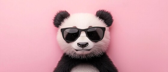 cool panda with sunglasses