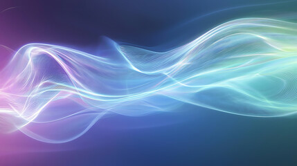 Wall Mural - colorful flowing light waves abstract art