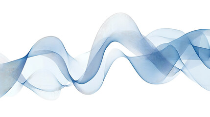 Wall Mural - flowing blue abstract waves on white background