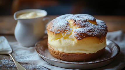 souffle dish with cream