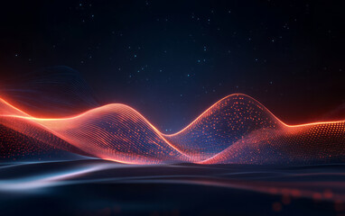 Wall Mural - The background of future science and technology theme composed of particles and lines