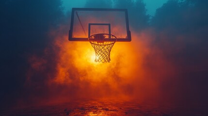 Basketball and hoop with a dramatic spotlight. --ar 16:9 --style raw --stylize 750 --v 6.1 Job ID: d31ada27-eed4-45ee-bd98-37b46de376d8