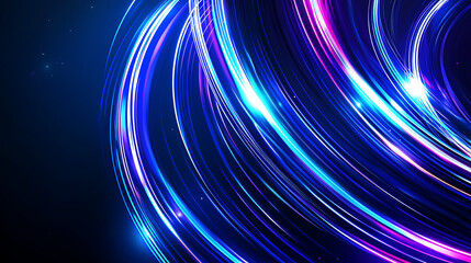 Wall Mural - abstract glowing blue circles on dark background