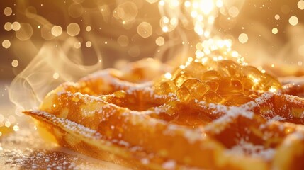 Glistening golden homemade pastry delight shining in warm autumn light  Cozy and inviting baked treat with a delectable shiny surface evoking feelings of comfort and indulgence