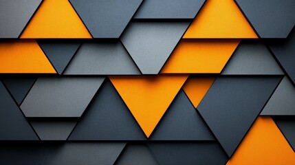 Wall Mural - Geometric abstract background, modern design, vibrant yellow and gray pattern, triangle shapes