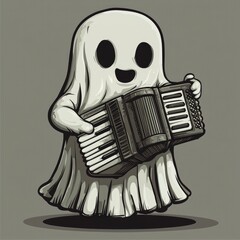 Canvas Print - Ghost Playing Accordion