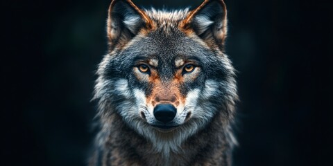  Intense Wolf Stare in a Detailed Portrait