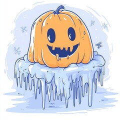 Canvas Print - Frozen Jack-O-Lantern