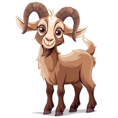 Goat Aether animal cartoon isolated whitebackground 16:9