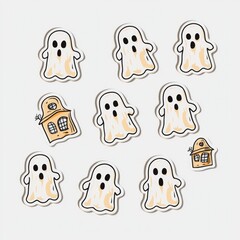 Wall Mural - Cute Halloween Ghost Stickers