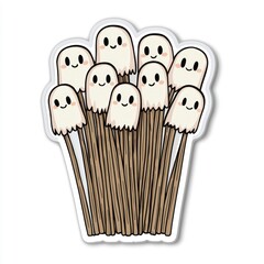 Canvas Print - Cute Ghost Stickers on Sticks