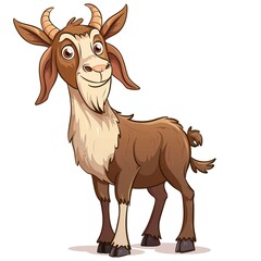 Wall Mural - Goat Wind animal cartoon isolated whitebackground